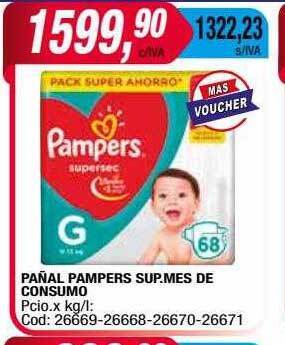 Maxiconsumo Pañal pampers sup. mes de consumo oferta