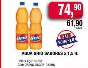 Maxiconsumo Agua brio sabores oferta