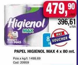 Maxiconsumo Papel higienol max 4 oferta