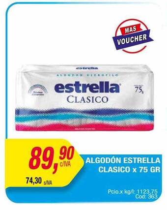Maxiconsumo Algodón estrella clasico oferta