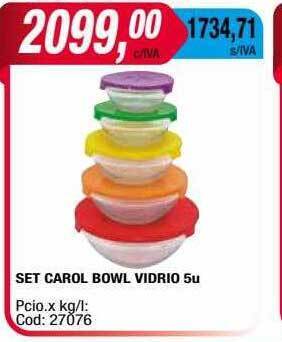 Maxiconsumo Set carol bowl vidrio oferta