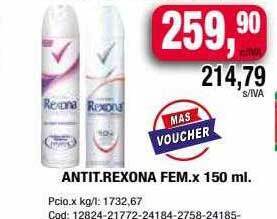 Maxiconsumo Antit. rexona fem. oferta