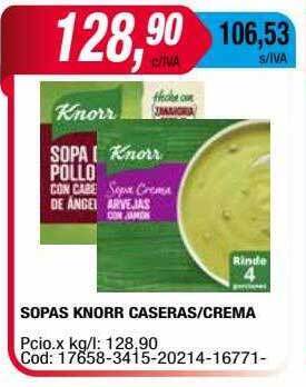 Maxiconsumo Sopas knorr caseras crema oferta