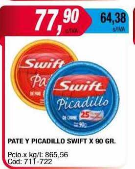 Maxiconsumo Pate y picadillo swift oferta