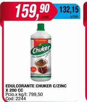 Maxiconsumo Edulcorante chuker c zinc oferta