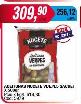 Maxiconsumo Aceitunas nucete vde.n.5 sachet oferta