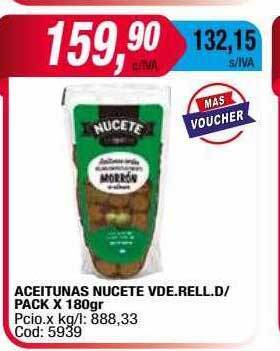 Maxiconsumo Aceitunas nucete vde rell. d pack oferta