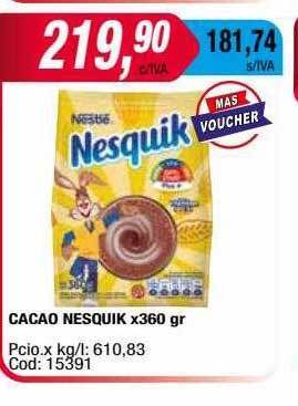 Maxiconsumo Cacao nesquik oferta