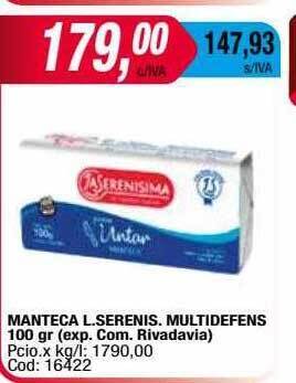 Maxiconsumo Manteca l. serenis. multidefens oferta