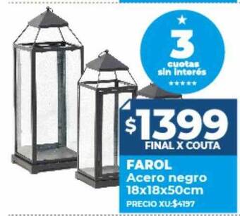 Supermayorista Vital Farol acero negro oferta