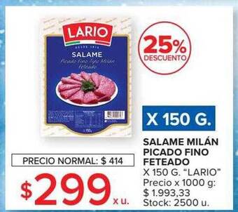 Carrefour Salame milàn picado fino feteado lario oferta