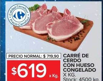 Carrefour Carré de cerdo con hueso congelado oferta