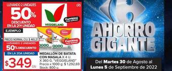 Carrefour Medallón de batata con masala veggieland oferta