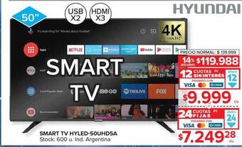 Carrefour Hyundai smart tv hyled-50uhd5a oferta