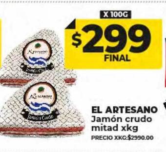 Supermayorista Vital El artesano jamón crudo mitad oferta