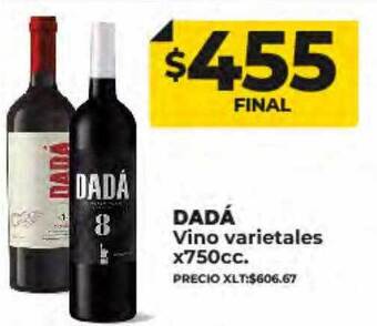 Supermayorista Vital Dadá vino varietales x750cc. oferta