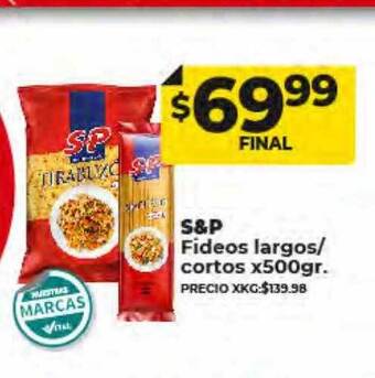 Supermayorista Vital S&p fideos largos-cortos oferta