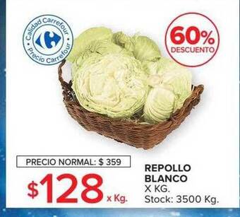 Carrefour Market Repollo blanco oferta