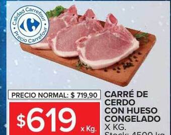 Carrefour Market Carré de cerdo con hueso congelado oferta