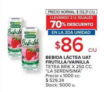 Carrefour Market Bebida láctea uat frutilla o vainilla la serenísima oferta