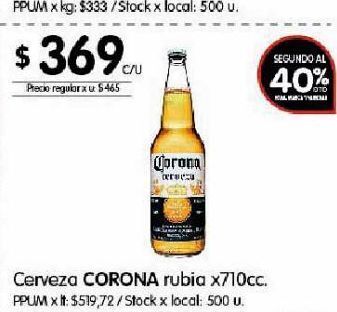 Disco Cerveza corona rubia x 710 cc oferta