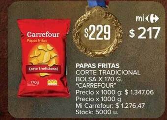 Carrefour Papas fritas corte tradicional bolsa oferta