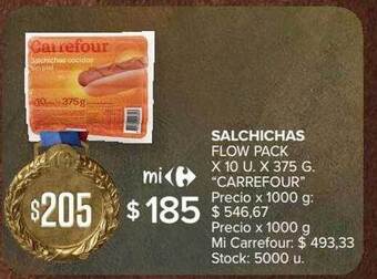 Carrefour Salchichas flow pack oferta