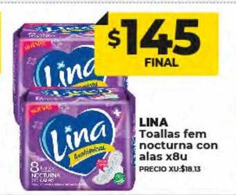 Supermayorista Vital Lina toallas fem nocturna con alas oferta