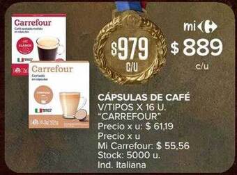 Carrefour Cápsulas de café v tipos oferta