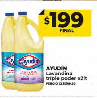 Supermayorista Vital Ayudín lavandina triple poder x2lt oferta