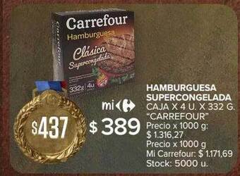 Carrefour Hamburguesa supercongelada oferta