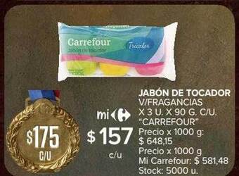 Carrefour Jabón de tocador v fragancias oferta
