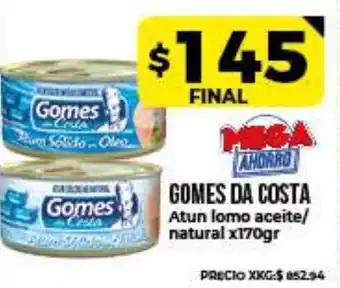Supermayorista Vital Gomes da Costa Atun lomo aceite/natural x170gr oferta
