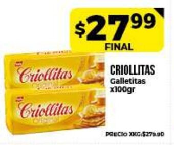 Supermayorista Vital Criollitas Galletitas x100gr oferta