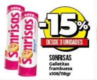 Supermayorista Vital -15% Sonrisas Galletitas Frambuesa x108/118gr oferta