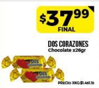 Supermayorista Vital Dos Corazones Chocolate x26gr oferta