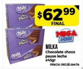Supermayorista Vital Milka Chocolate Choco Pause Leche x45gr oferta