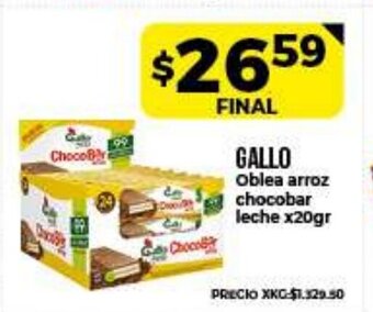Supermayorista Vital Gallo Oblea Arroz Chocobar Leche x20gr oferta