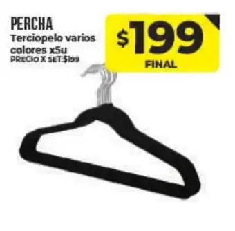 Supermayorista Vital Percha Terciopelo varios colores x5u oferta