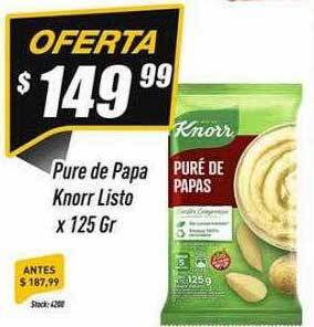 Supermercados Comodin Pure de papa knorr listo oferta