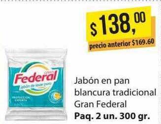 Supermercados Damesco Jabón en pan blancura tradicional gran federal oferta