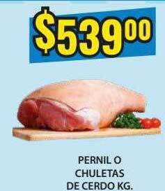 Supermercados Damesco Pernil o chuletas de cerdo oferta
