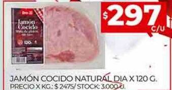 Supermercados DIA Jamón cocido natural dia oferta