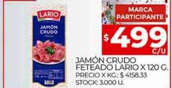 Supermercados DIA Jamón crudo feteado lario oferta