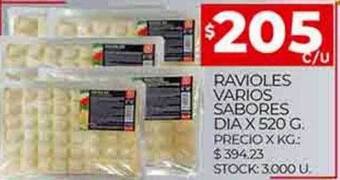 Supermercados DIA Ravioles varios sabores dia oferta