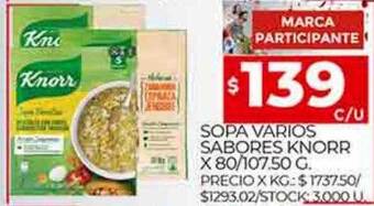 Supermercados DIA Sopa varios sabores knorr oferta