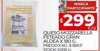 Supermercados DIA Queso mozzarella feteado gran aldea oferta