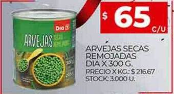 Supermercados DIA Arvejas secas remojadas dia oferta
