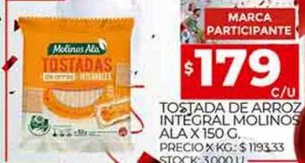 Supermercados DIA Tostada de arroz integral molinos ala oferta