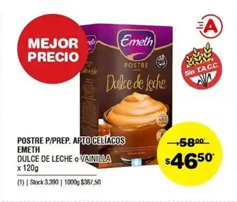 Atomo Conviene Emeth Postre P/Prep. Apto Celíacos Dulce de Leche x 120g oferta